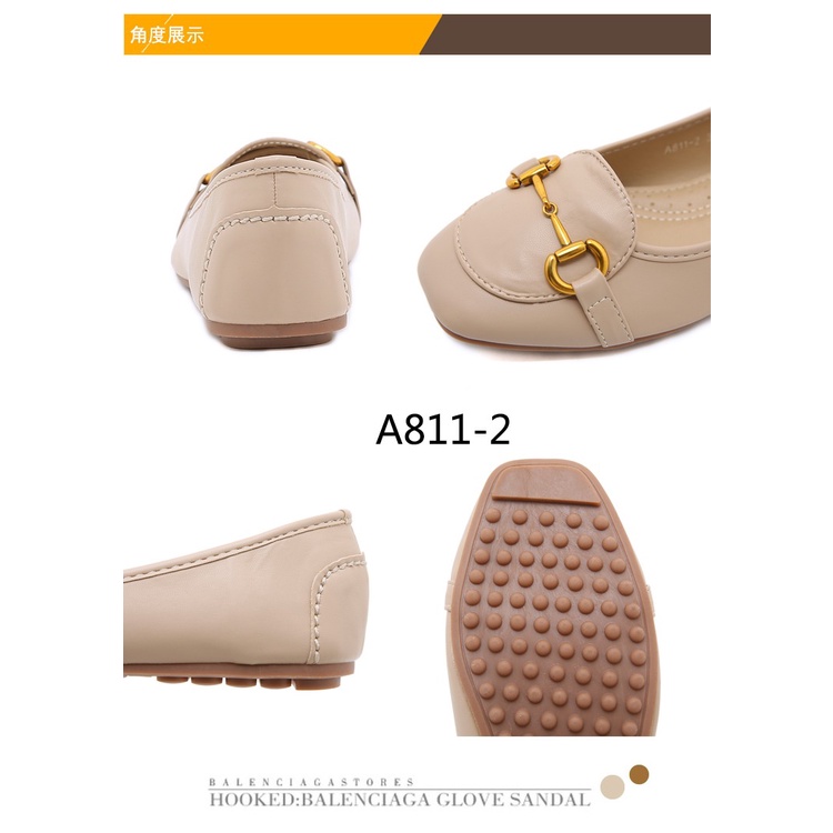 GC  Leather Horsebit Ballerina Flat Shoes #A811-2