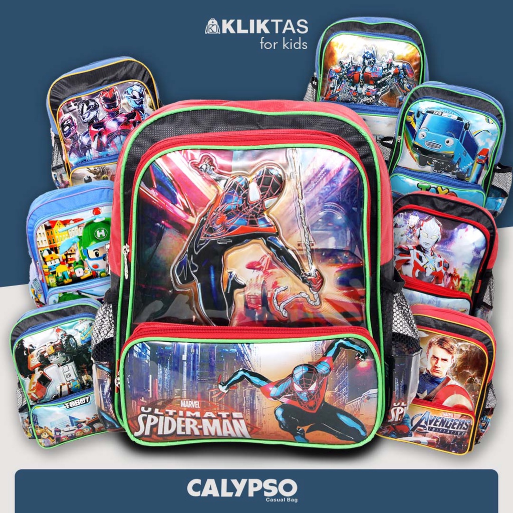 [KLIKTAS] Tas Sekolah Anak Laki TK Paud Kartun Calypso 3705 / Backpack Kartun Anak/Karakter Avangers