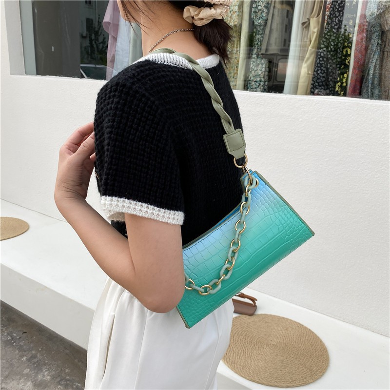 Tas Selempang Retro Untuk Wanita Fashion Gaya Korea / ShoulderBag Wanita Cantik Warna Gradasi Import