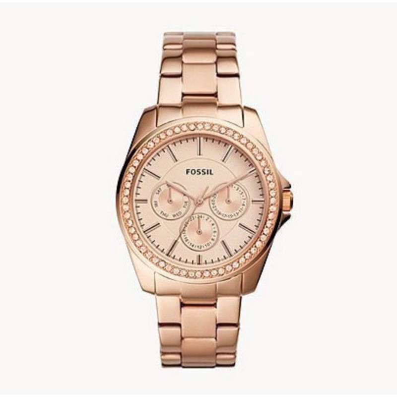 Jam Fossl Janice Rosegold Stainless Steel Watch BQ3316 Original