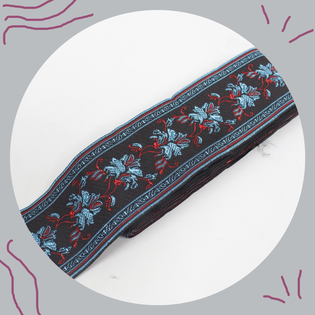 Aksesoris Pita Renda India Bordir Full Payet Motif