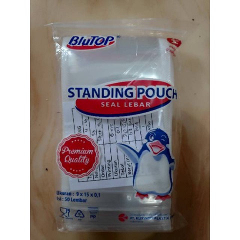 Plastik Standing Pouch Seal Lebar uk 9x15 - plastik klip berdiri - Plastik Zipper