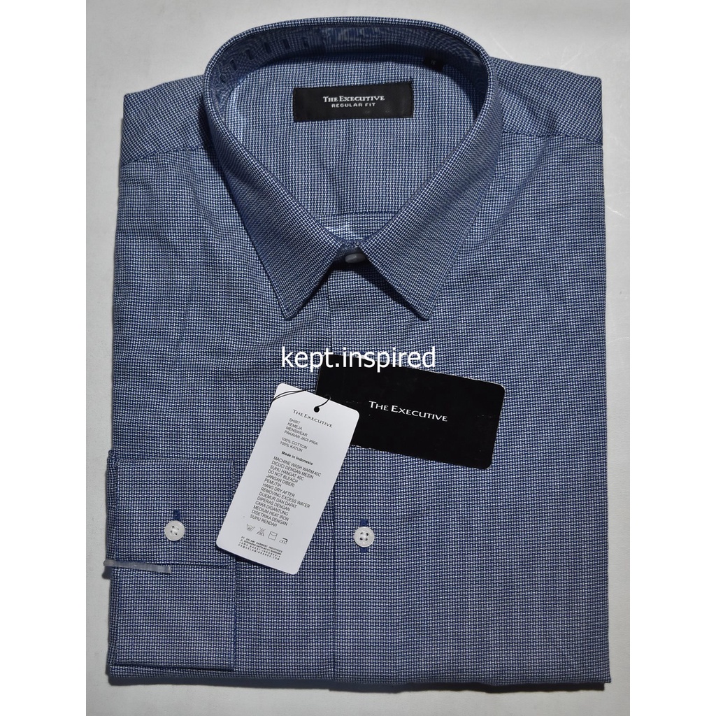 THE EXECUTIVE Kemeja Pria Formal Lengan Panjang Biru Reguler FYS 16 ORIGINAL