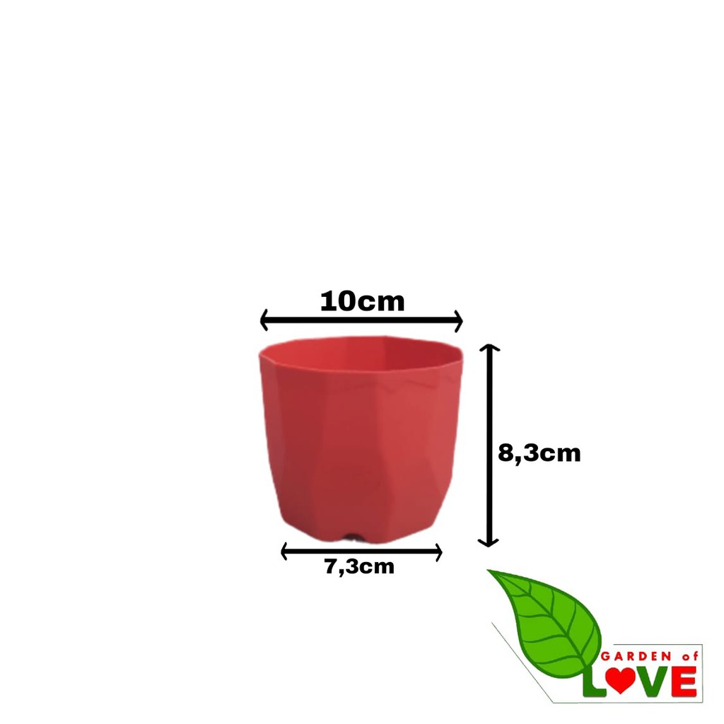 Rajaindobekasi Pot Permata 12 Da 10.5cm Putih Merah Biru Hijau Ivory Pot Kaktus Mini Murah Bkn Pot Tawon 10 12