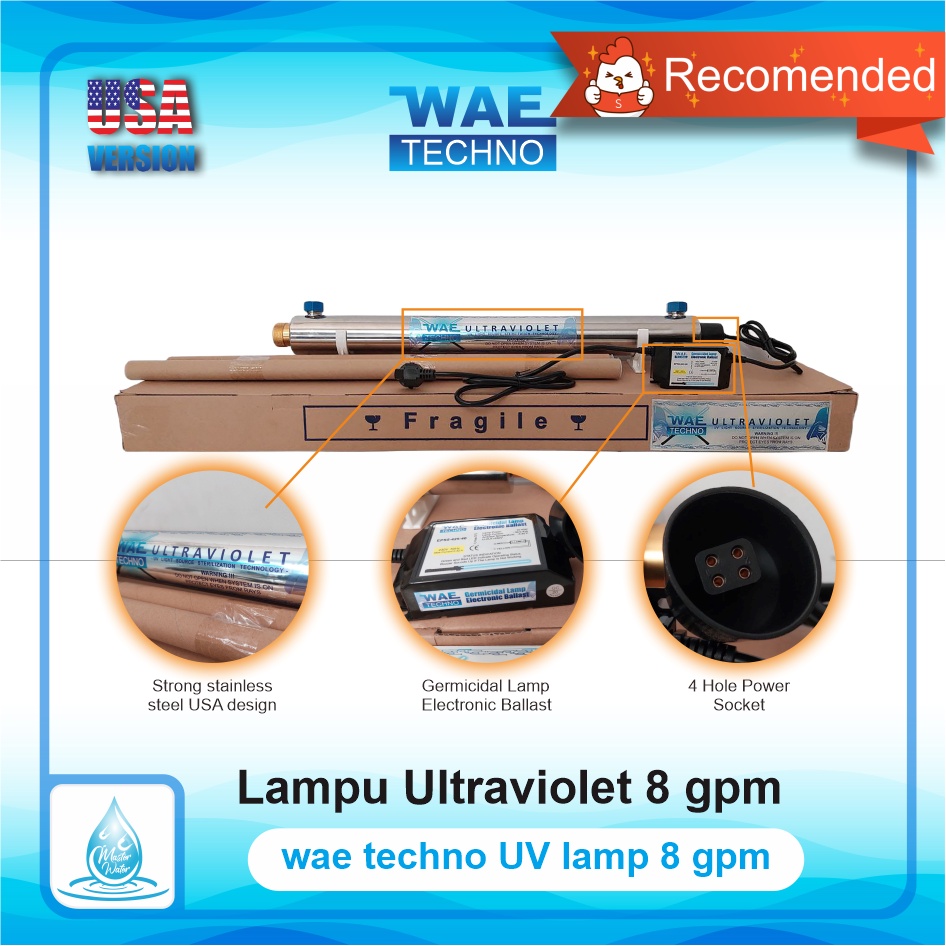 Lampu uv RO 8 gpm / uv import 8 gpm