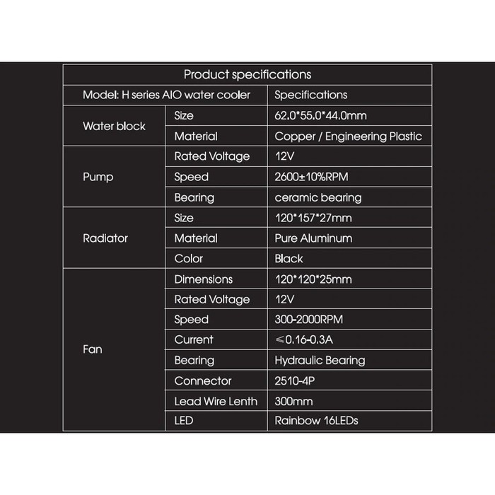 Alseye HALO H240 RGB Liquid Cooler Fan Processor