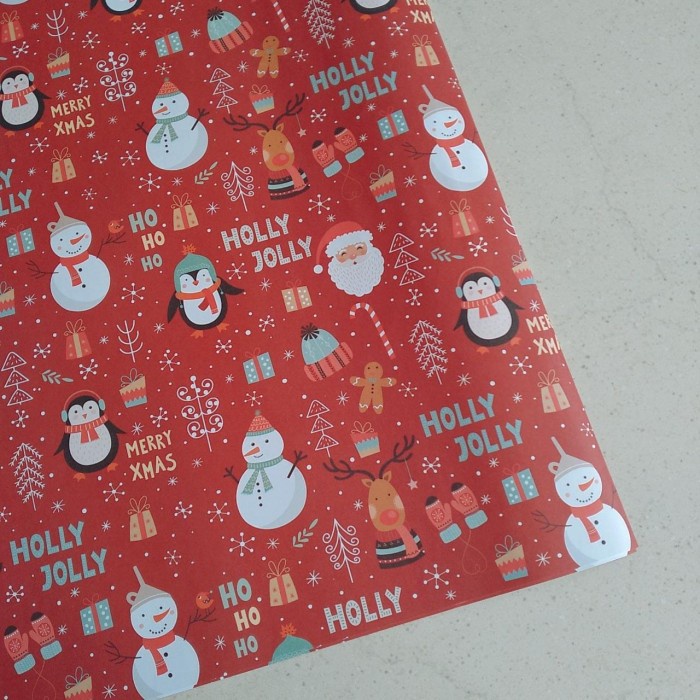 

Kertas Kado Premium Wrapping Motif Boneka Salju Merah - Edisi Natal