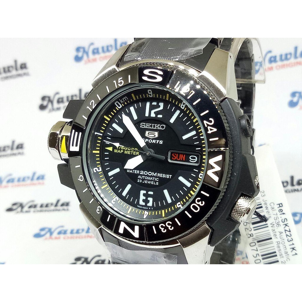 Seiko 5 Sports SKZ231K1 Automatic Map Meter - Jam Tangan Pria SKZ231