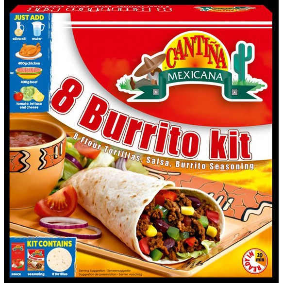 Cantina Mexicana 8 Burrito Kit 525 gram