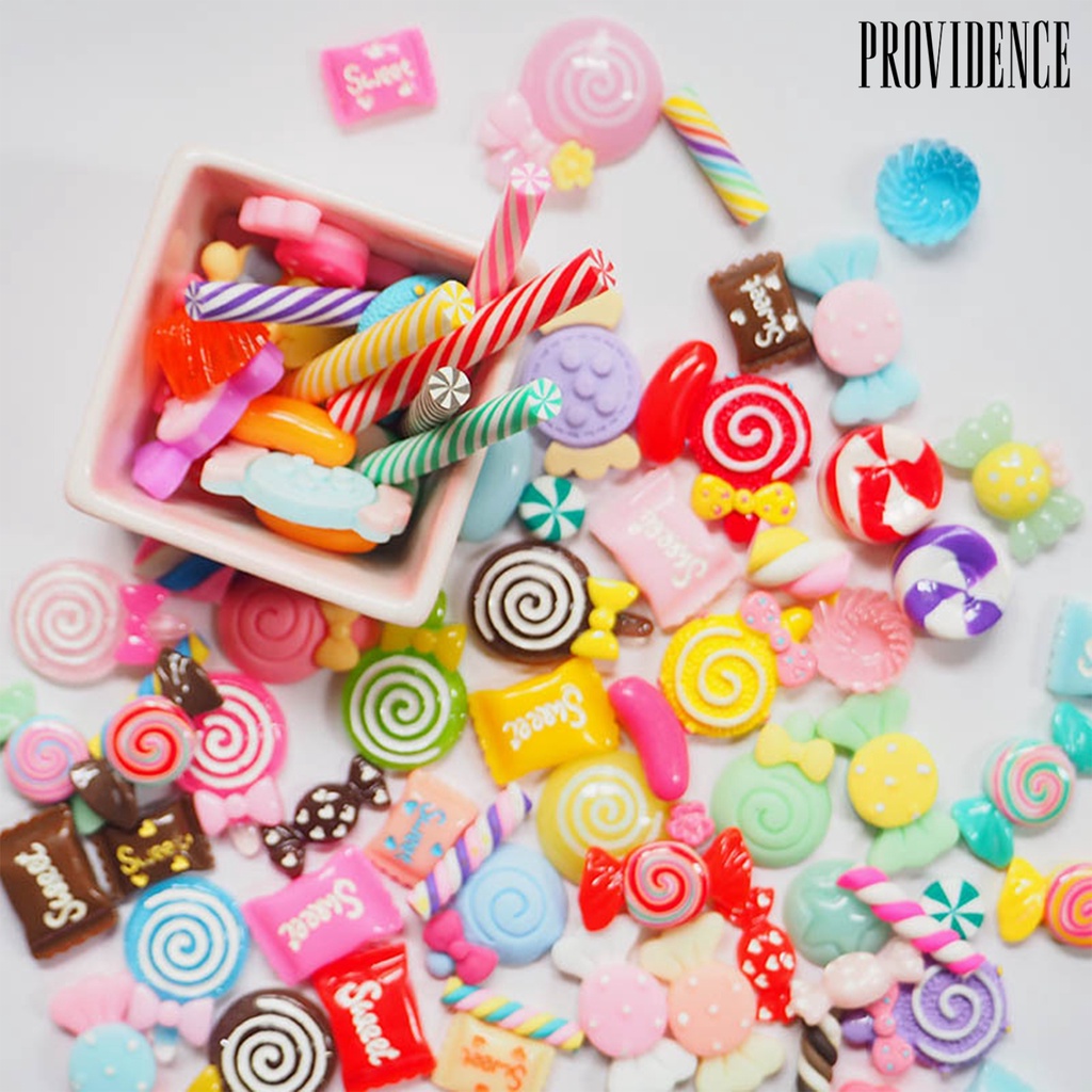 Providence 30Pcs/50Pcs/100Pcs Soft 3D Nail Ornament DIY Resin Nail Charm Candy Mixed Acrylic Tips Decoration for Manicure