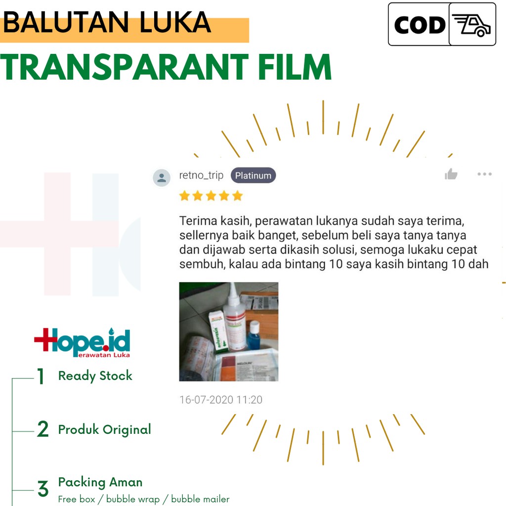 Transparant Film Hiperskin Jual perpotong 10x20cm Anti Air