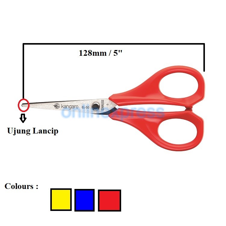 

Gunting Kecil / Gunting Kertas 5 inch (13cm) / Scissors EL50 Kangaro
