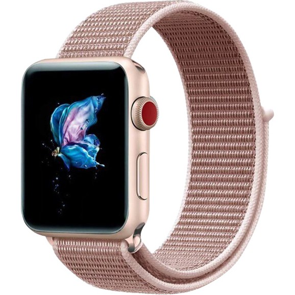 Strap Premium 38/40mm 42/44mm Bahan Nilon Untuk watch series 5/4/3/2/1-6#Rosepink