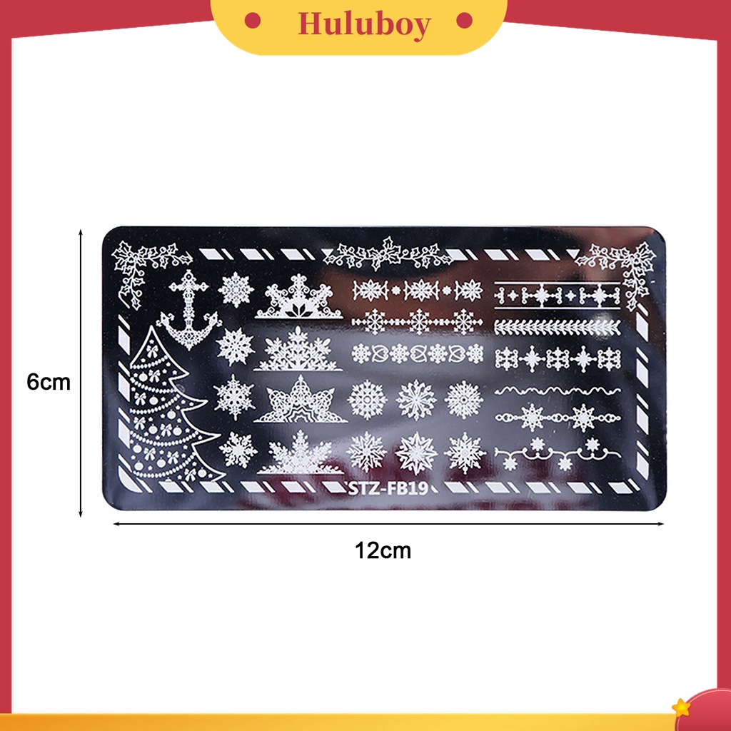 Huluboy Huluboy♡ Plat Stempel Kuku Bahan Stainless Steel Untuk Manicure