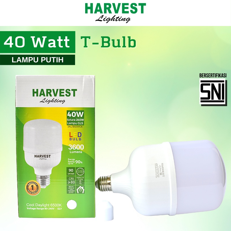 40W HARVEST LIGHTING Lampu Kapsul LED T-Bulb 40 watt Lampu Hemat Energi Original Bersertifikat SNI dan Bergaransi