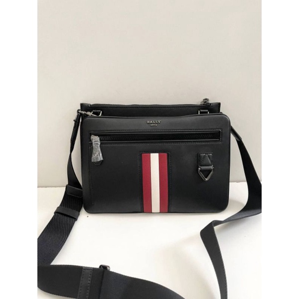 black leather crossover bags