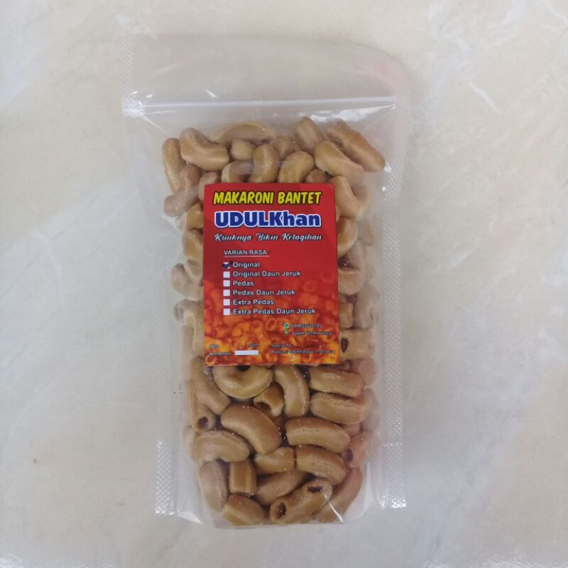 

Makaroni Bantet UDULKhan Kemasan 140 gram Khas Tasikmalaya