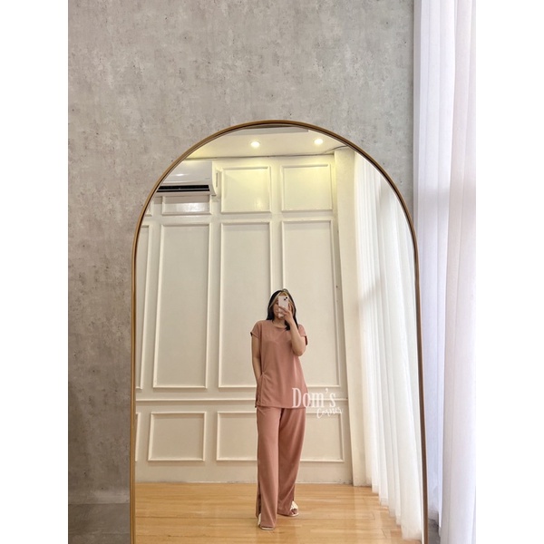 Rae basic set - knit set - set celana rajut - baju rajut ala korea - celana kulot knit - baju set al