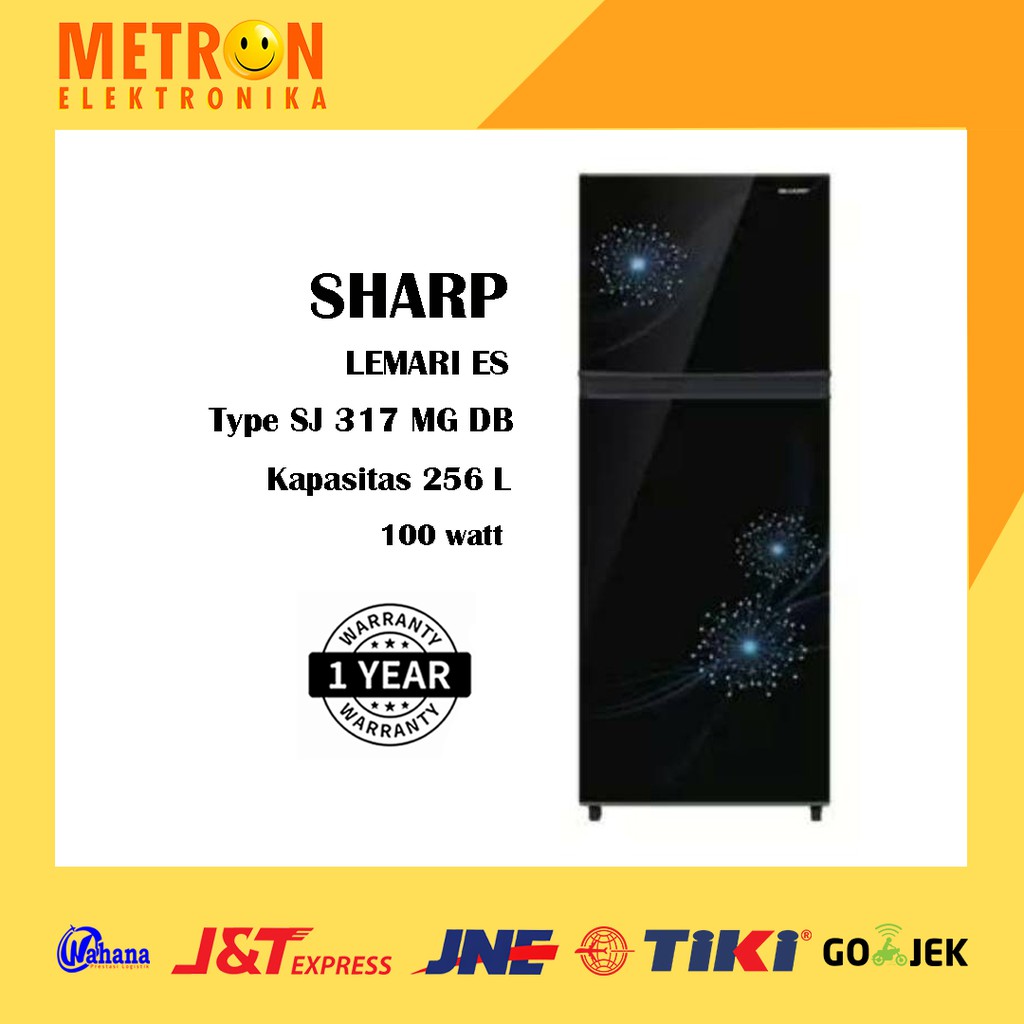 SHARP SJ 317 MG DB / DANDELION BLUE KULKAS LEMARI ES 2 PINTU / SJ317MGDB