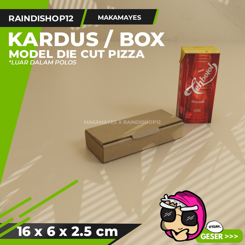

(MIN 20 PCS) BOX 16 X 6 X 2.5 CM KARDUS DIE CUT PIZZA KEMASAN PACKAGING KADO