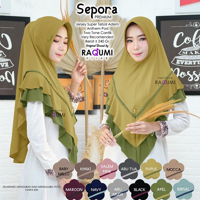 (TERBARU) SEPORA HIJAB INSTAN l JILBAB l  KHIMAR TERMURAH ORI By RAQUMI X MNV