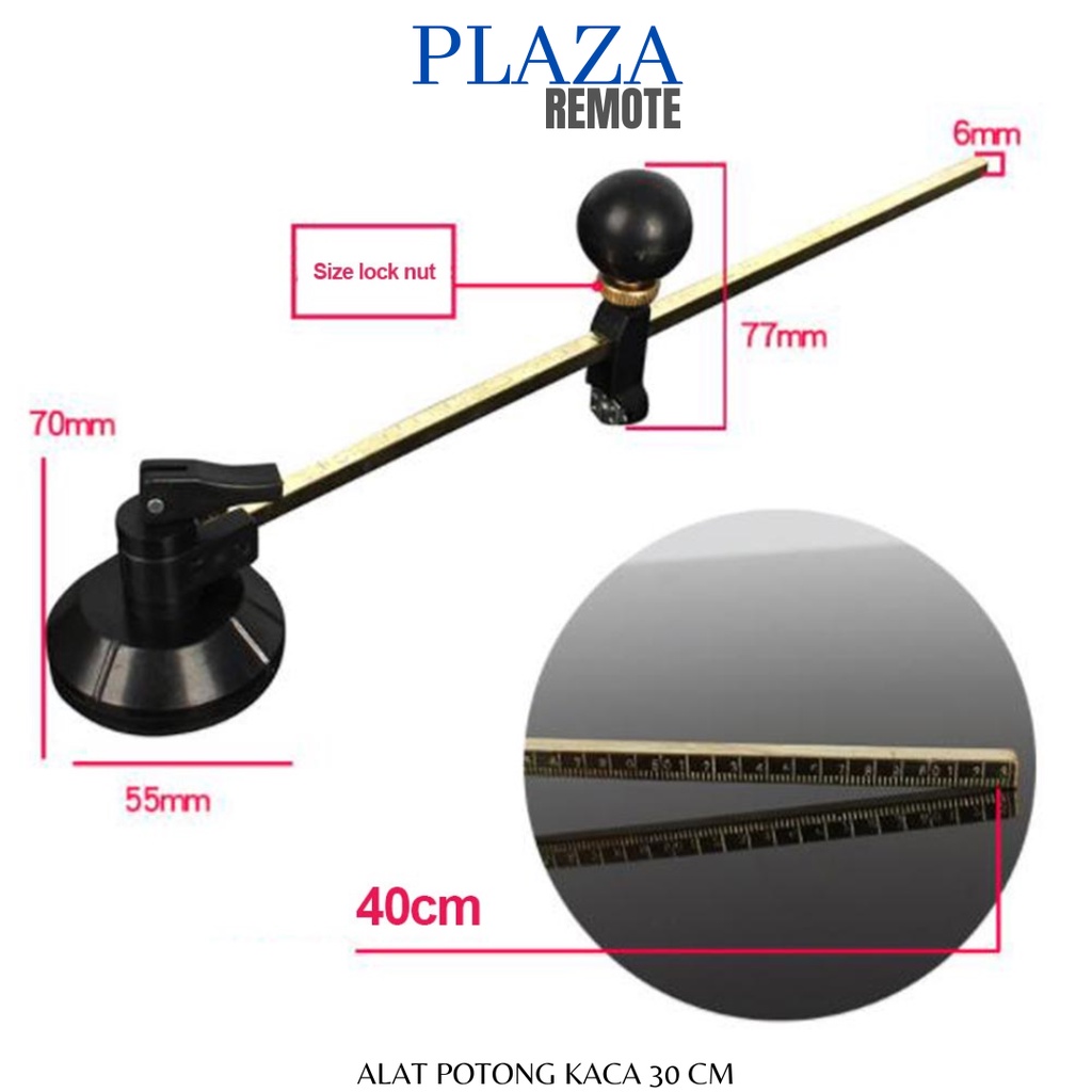 CIRCULAR GLASS CUTTER UNTUK POTONG KACA 360 DERAJAT ADJUSTABLE 10 - 60 MM