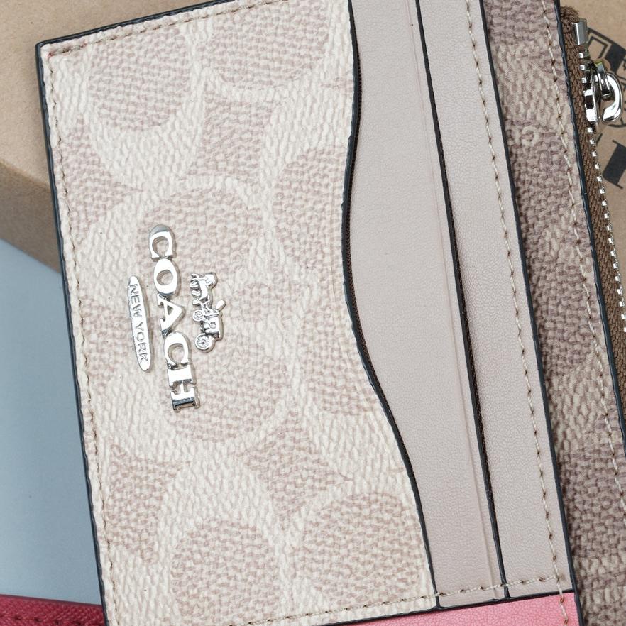 SALE(SameDay Grab) 89484 Coach Card Holder Coach Large Card Case In Blocked Signature Canvas|KD2