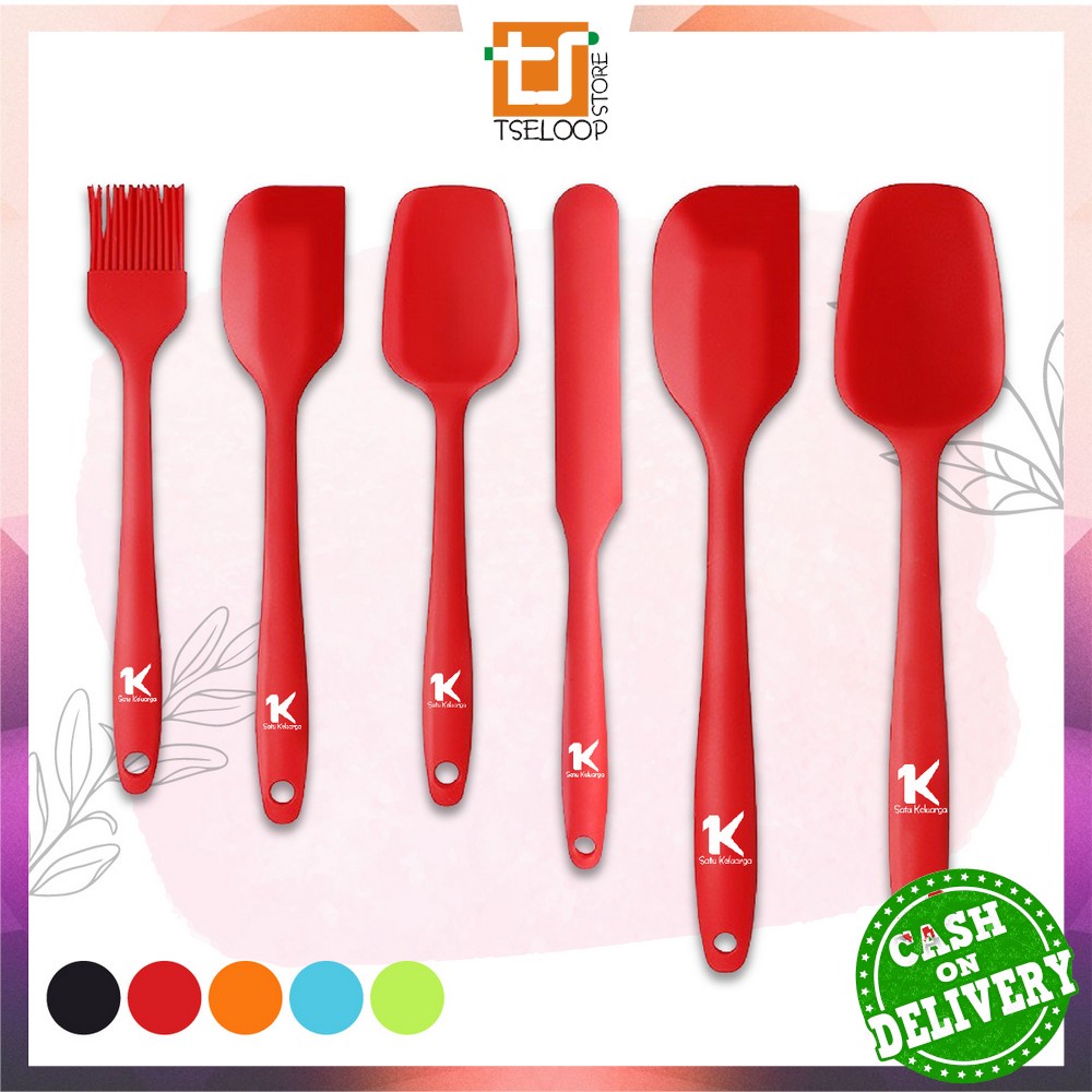 OFM-C276 Spatula Silikon Tahan Panas Set 6IN1 Sutil Silicone Set Lengkap / Peralatan Dapur Kitchen Tool / Kitchen Utensil Set