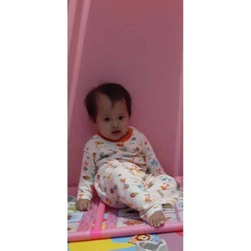 isi 2 STEL Piyama anak Size Xs(5-18bulan) Lengan panjang Celana panjang bahan double knit