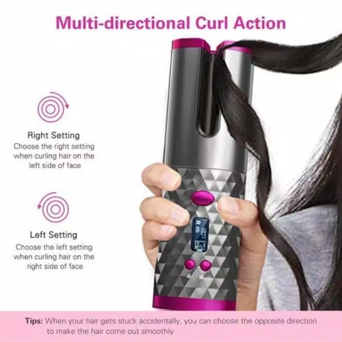 WIRELESS AUTO HAIR CURLER / ALAT KERITING RAMBUT TANPA KABEL