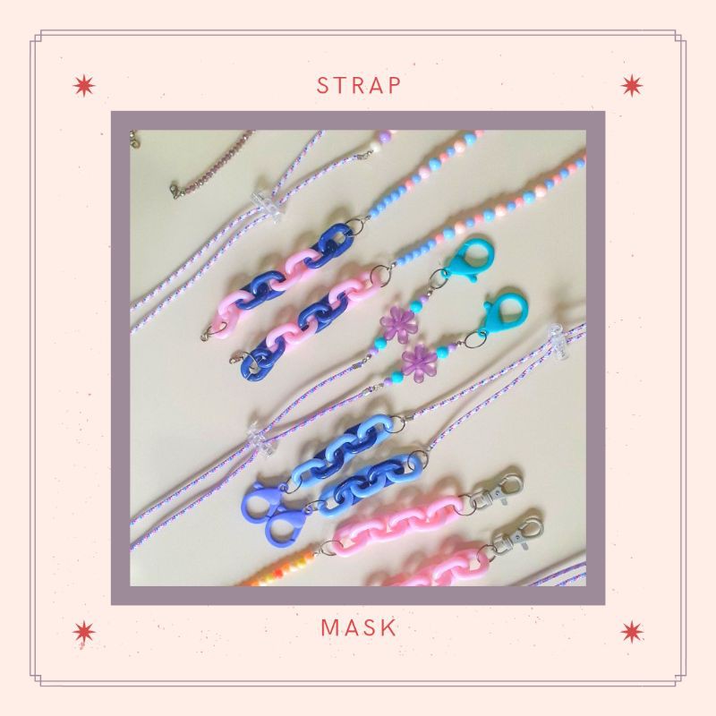 STRAP MASK / STRAP MASKER / TALI MASKER / LANYARD / MANIK MANIK