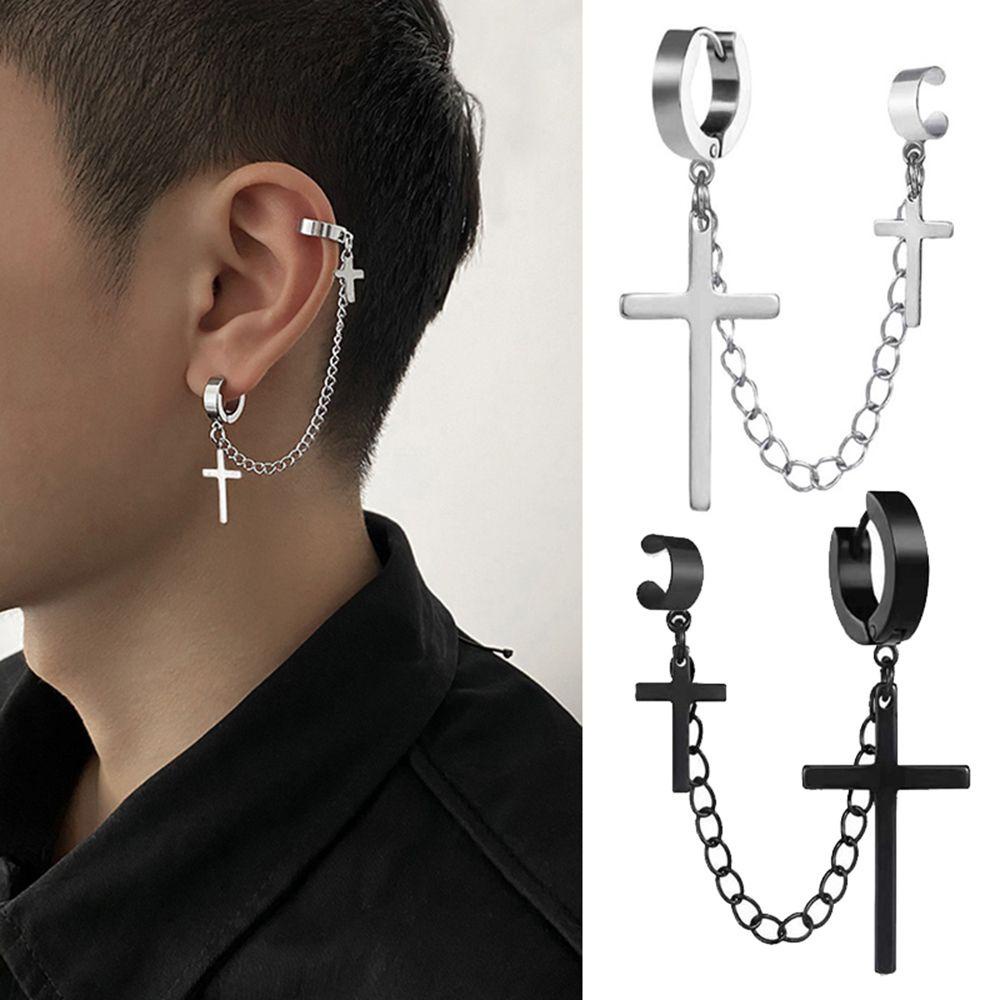 Anting Nanas Hitam New Rantai Salib