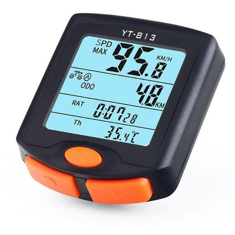 Speedometer Sepeda Wireless Odometer LED Monitor Waterproof - YT-813