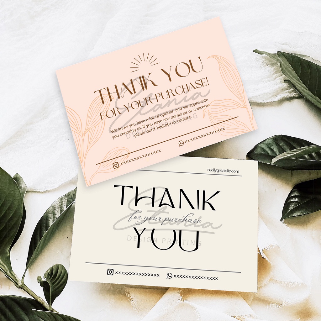 Jual Thank you card / thankyou card custom / thank you card online shop