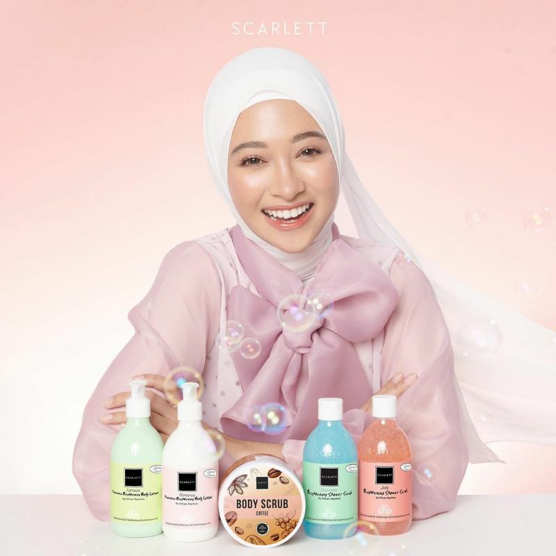 Scarlett Whitening FREE GIFT Paket Lengkap Body And Hair Care Scrub Shower Lotion Romansa Pomegrante