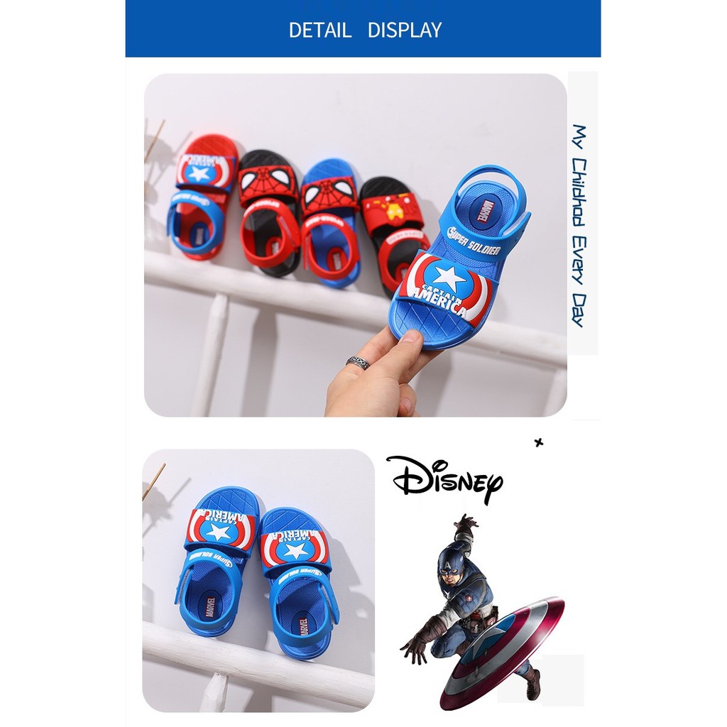 SANDAL SENDAL JEPIT NON-SLIP ANAK LAKI-LAKI DISNEY MARVEL INDOOR DAN OUTDOOR VL