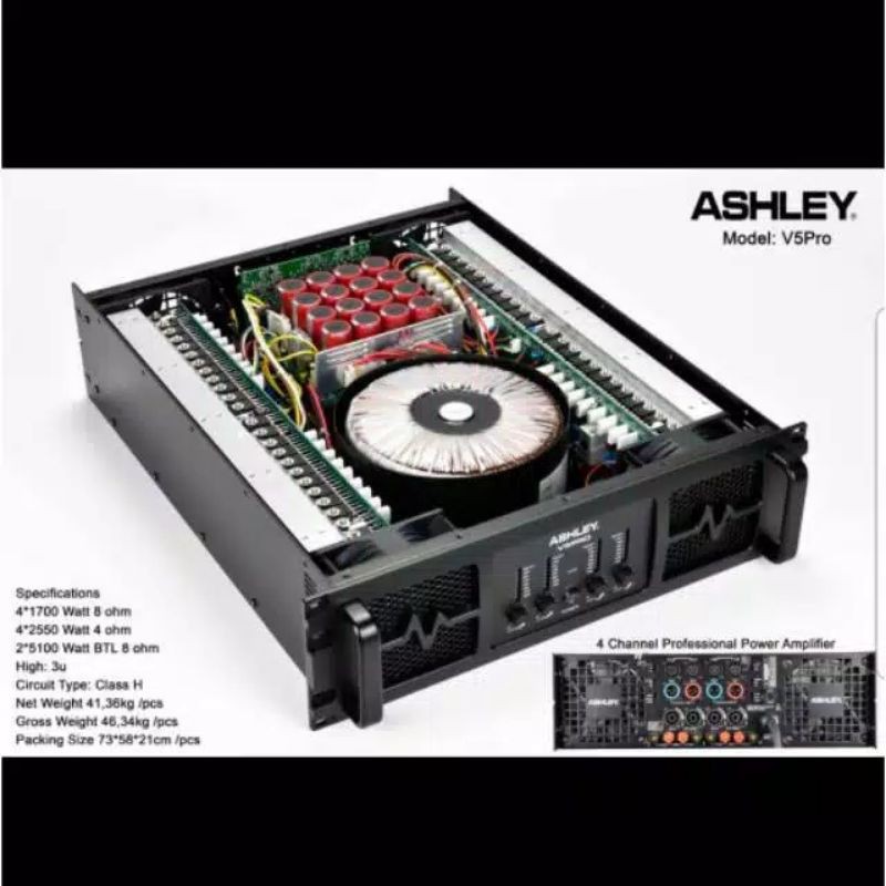 Power Ashley V5PRO Original Amplifier Ashley V 5 PRO - 4 Channel