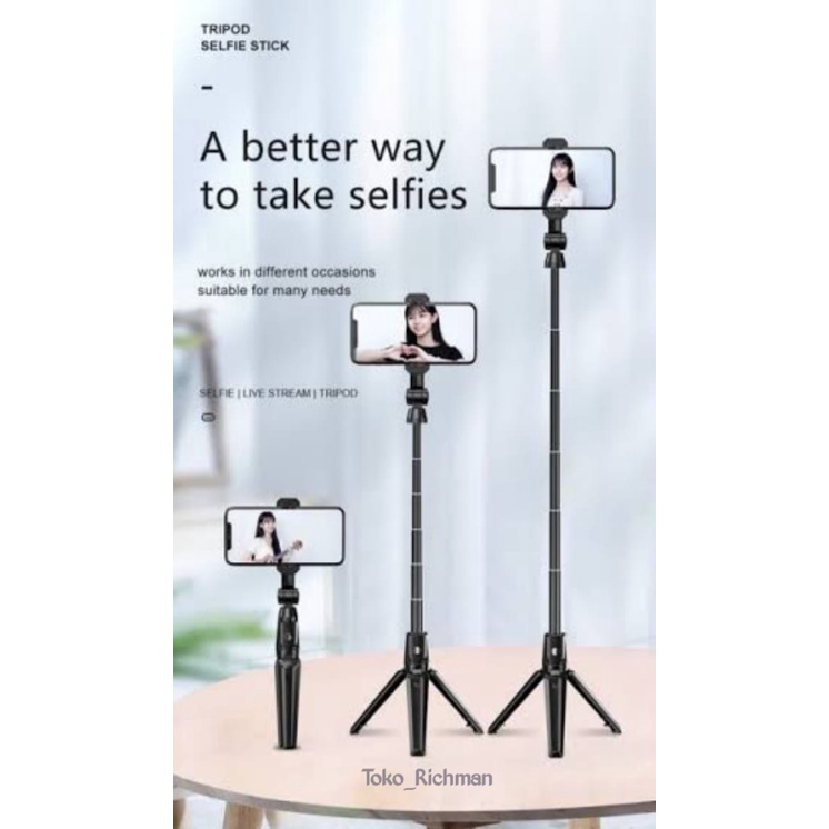 Tripod K21 Bluetooth Shutter Selfie Stick Original Tongsis