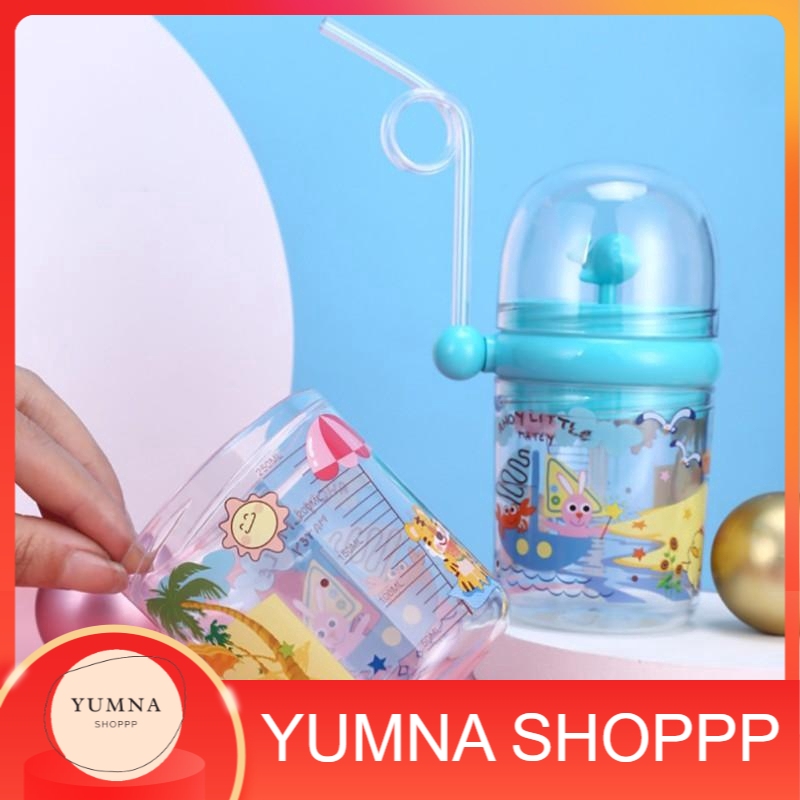 Botol Minum Anak Air Mancur/botol Minum Anak Karakter/children Pot 250ml/botol Minum Anak Sedotan