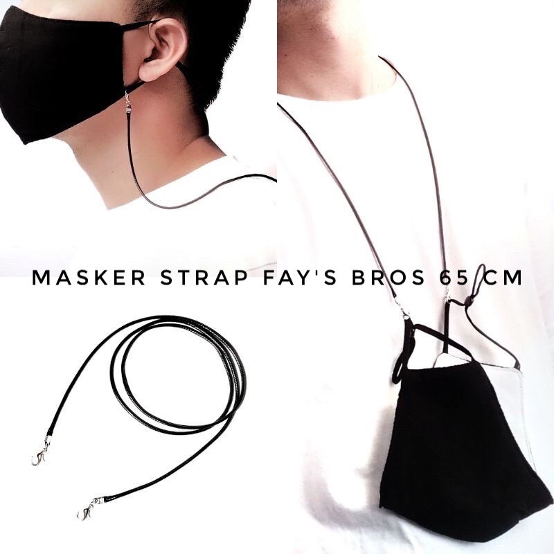 Strap Masker/Kalung Masker/Tali Masker HITAM POLOS/Gantungan Masker/Gantungan Kacamata