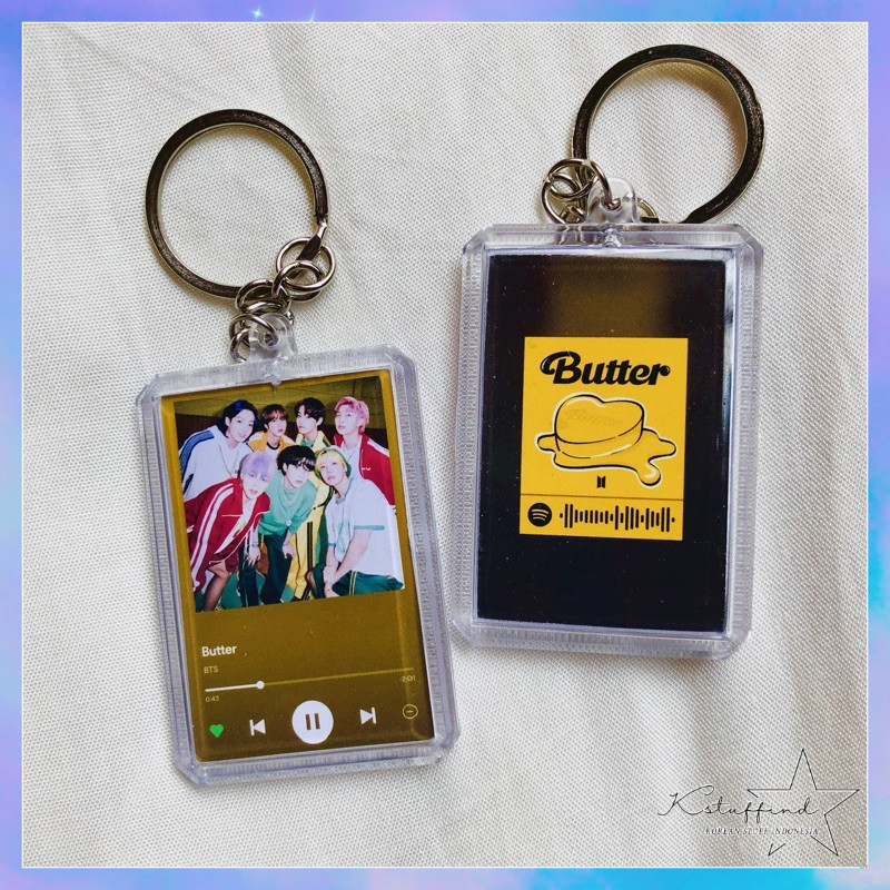 [kstuffind] BTS BUTTER SPOTIFY GANTUNGAN KUNCI ACRYLIC BTS GANCI AKRILIK KEYCHAIN SCAN LAGU SPOTIFY