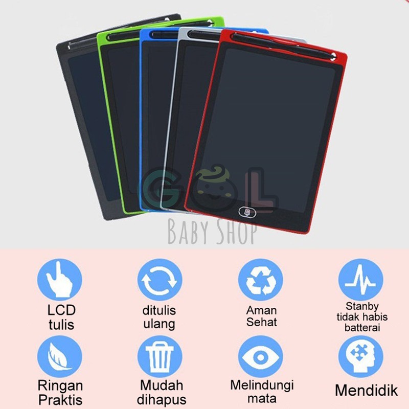 LCD Writing Writting Drawing Tablet Pad Papan Belajar Tulis Gambar Coret Hapus Mainan Edukasi Anak-1