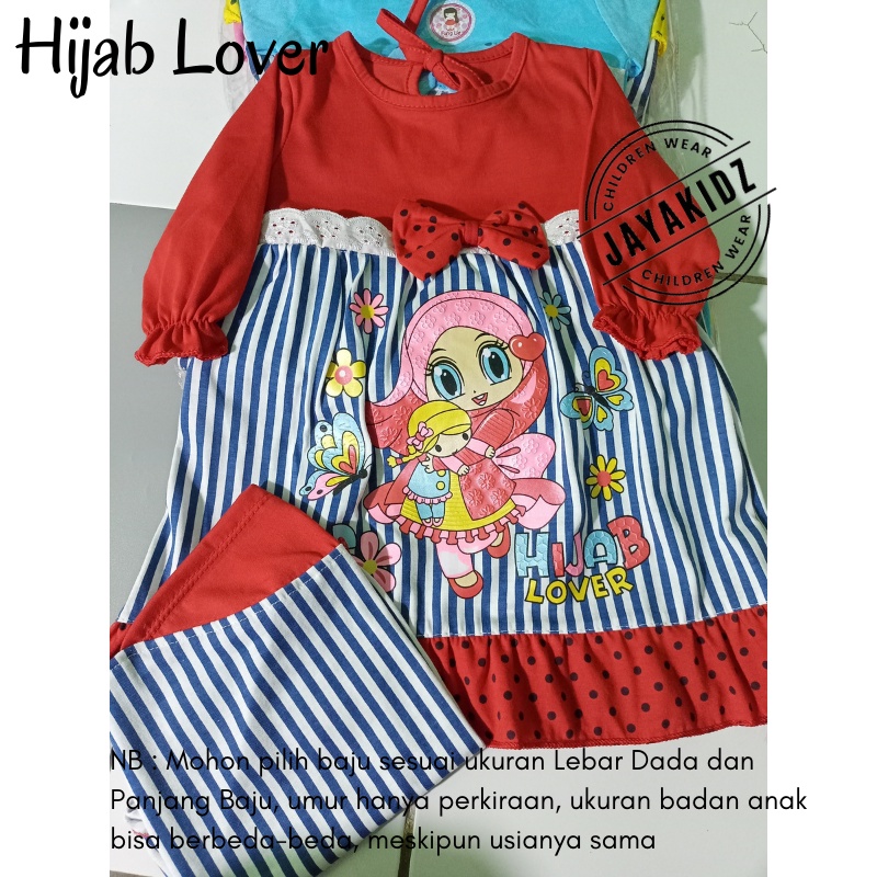 Baju Gamis Anak Bayi Perempuan Usia Baby 0 3 6 12 Bulan - Setelan Baju Muslim Bayi Perempuan Cewek Umur 0 6 12 Bulan 1 Tahun Lucu-MERAH-HIJAB LOVER