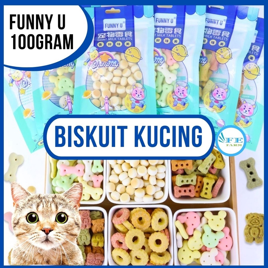 Snack Kucing Snack Hewan Peliharaan Biskuit Kucing Snack Kucing Cemilan Kucing 100g FEFARM