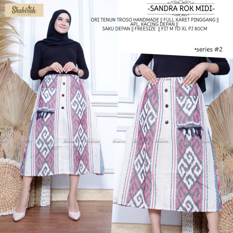GARANSI TERMURAH COD - ROK TENUN MIDI / BAWAHAN WANITA / ROK BATIK / SKIRT / ORI BLANKET TROSO-2