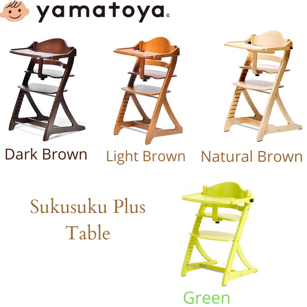 Yamatoya Sukusuku Plus Table  / Kursi Makan Kayu Bayi / High Chair Baby