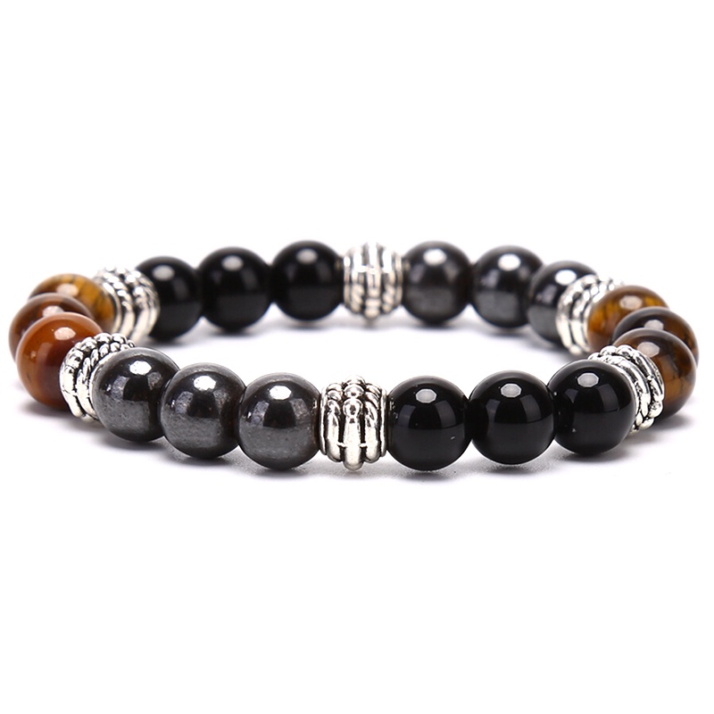 Gelang Tangan Manik-Manik Batu Obsidian Tiger Eye Natural Untuk Wanita