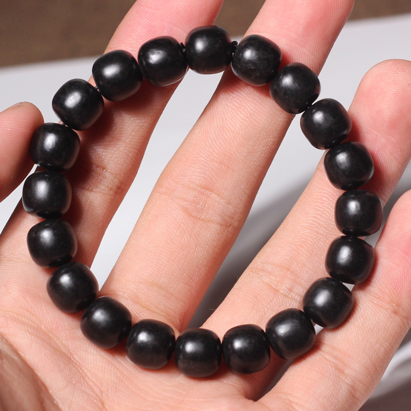 Unisex Natural Stone Beads  Bracelet / Wealth and Good Luck Bracelet /  Adjustable Stretch Black Onyx  Bracelet