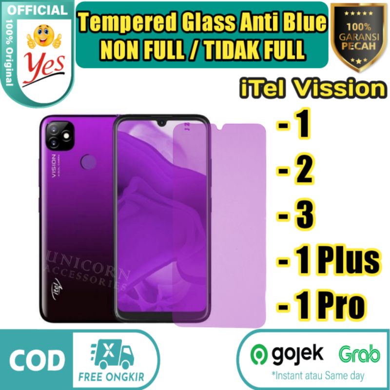 Anti Blue iTel Vision 1 Plus 2 3 1 Pro P36 Play Vfone Star N6 Tempered Glass YES Anti Gores Kaca Ant
