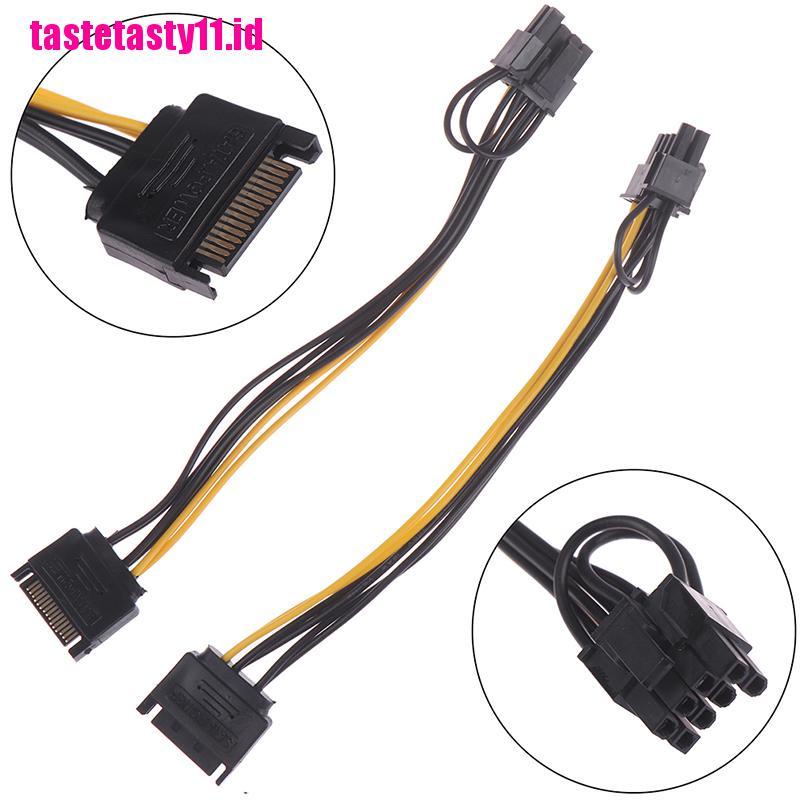 Kabel Power 15pin SATA Male to 8pin (6 + 2) PCI-E 20cm Untuk Grafis